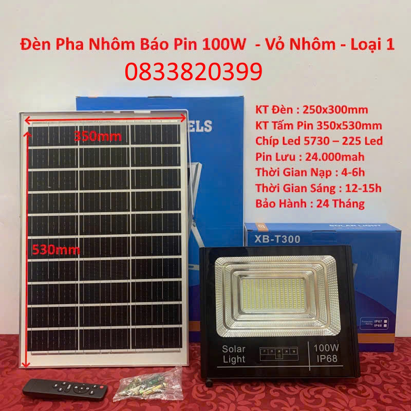 đèn pha năng lượng mặt trời 100w