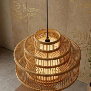 Đèn Mây Tre Hình Búp Sen Đèn Thả Tăm Tre Decor Bàn Ăn - Ảnh 3