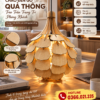 Chao đèn gỗ quả thông treo trần trang trí phòng khách