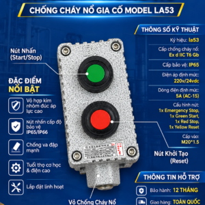 Nút Ấn Phòng Nổ Chống Cháy Nổ Gia Cố Model LA53